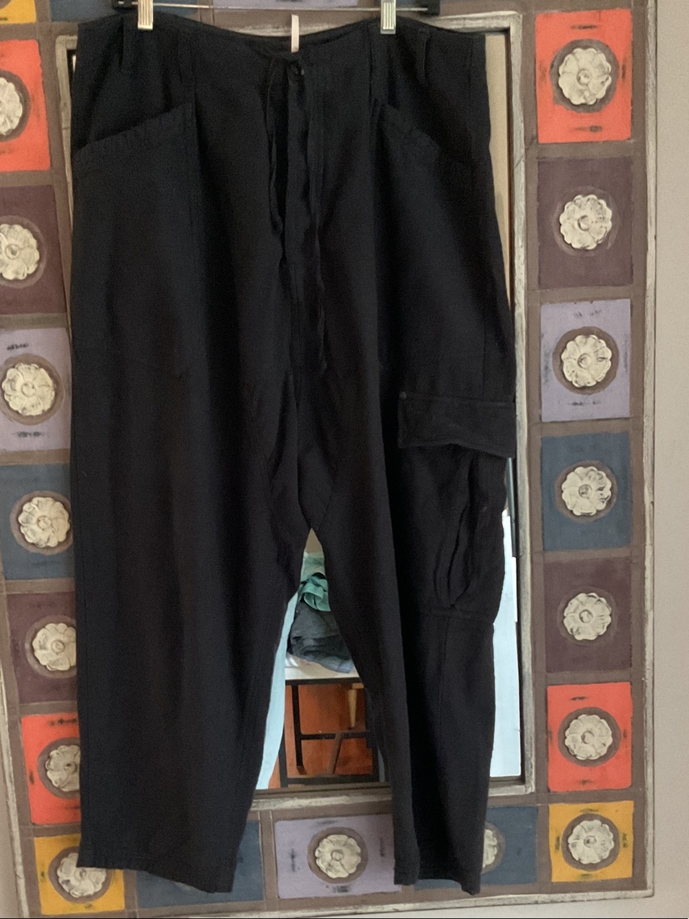 Free People Black bay to breakers Relaxed Cargo Trousers